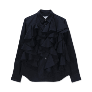 Cdg Cotton Frill Front Blouse - Black